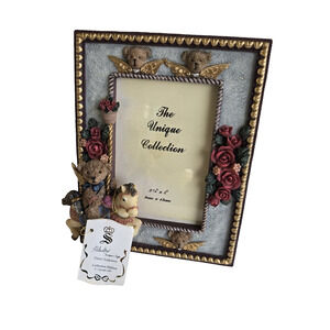 The Unique Collection Picture Frame Resin 3D 3.5 x 5 inch Photo Bear Horse Rose